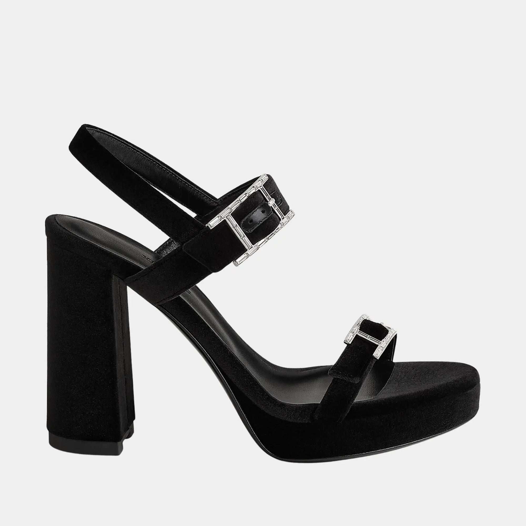 Оригінальна Bossa High Heel Sandal In Velvet Hermes – вид ззаду