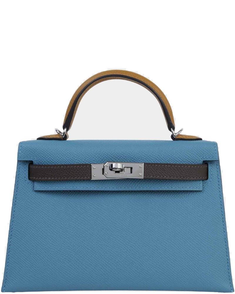 Оригінальна Mini Kelly II Epsom New Bleu Jean Hermes