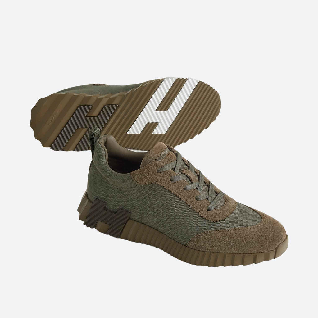 Bouncing Sneaker Cotton Canvas Suede Men Hermes – Гарантія оригінальності – боковий вид