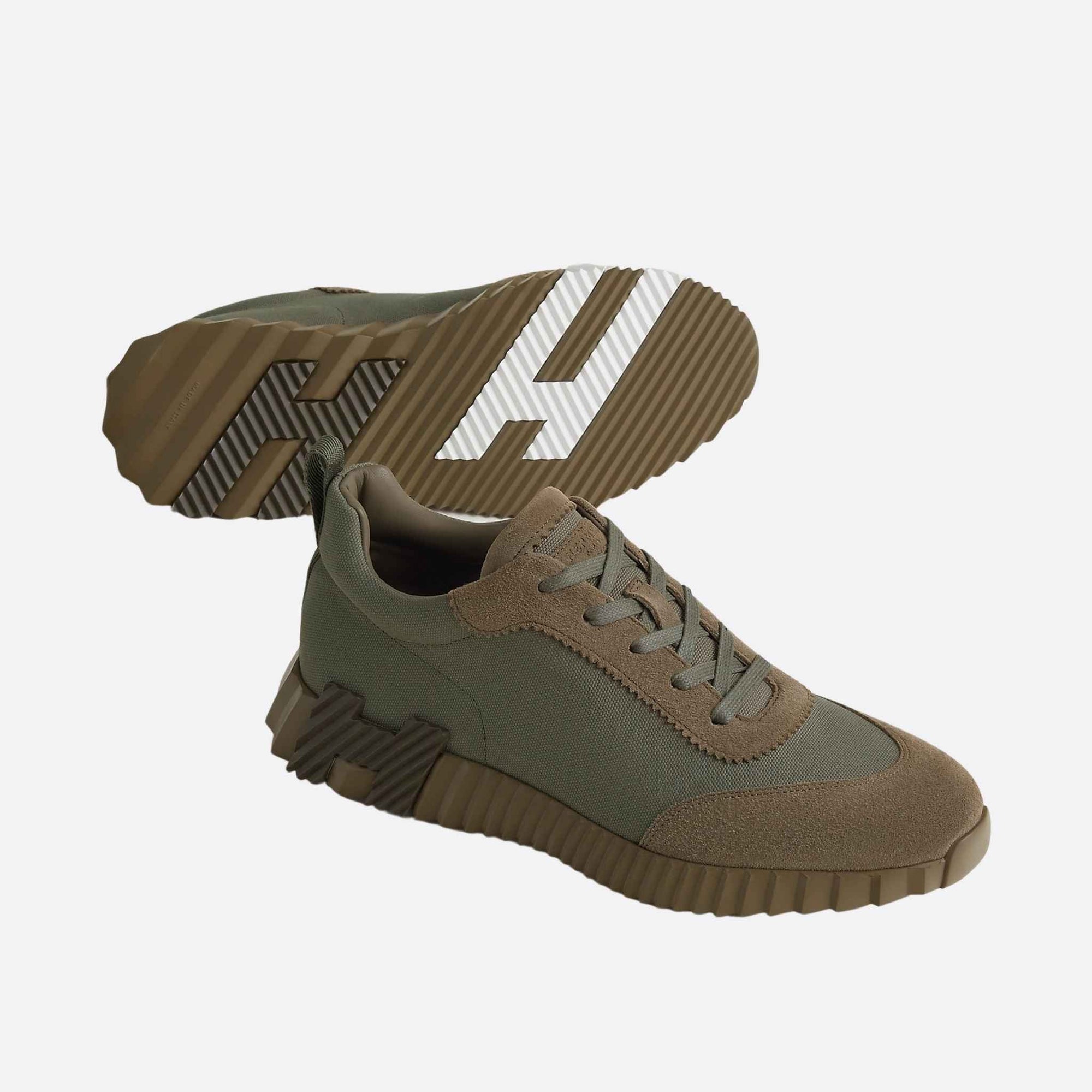 Bouncing Sneaker Cotton Canvas Suede Men Hermes – Гарантія оригінальності – боковий вид