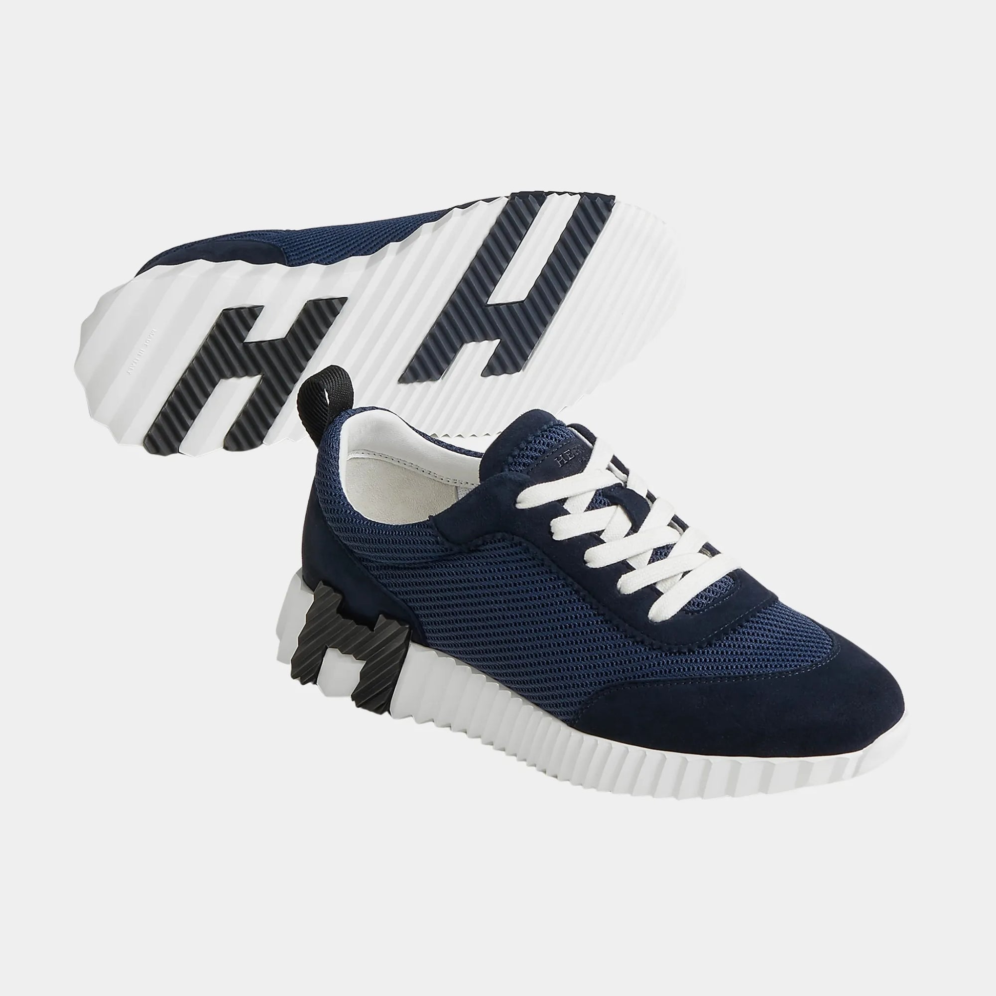 Оригінальна Bouncing Sneakers In Textured Mesh And Suede Goatskin Hermes – збільшений вид