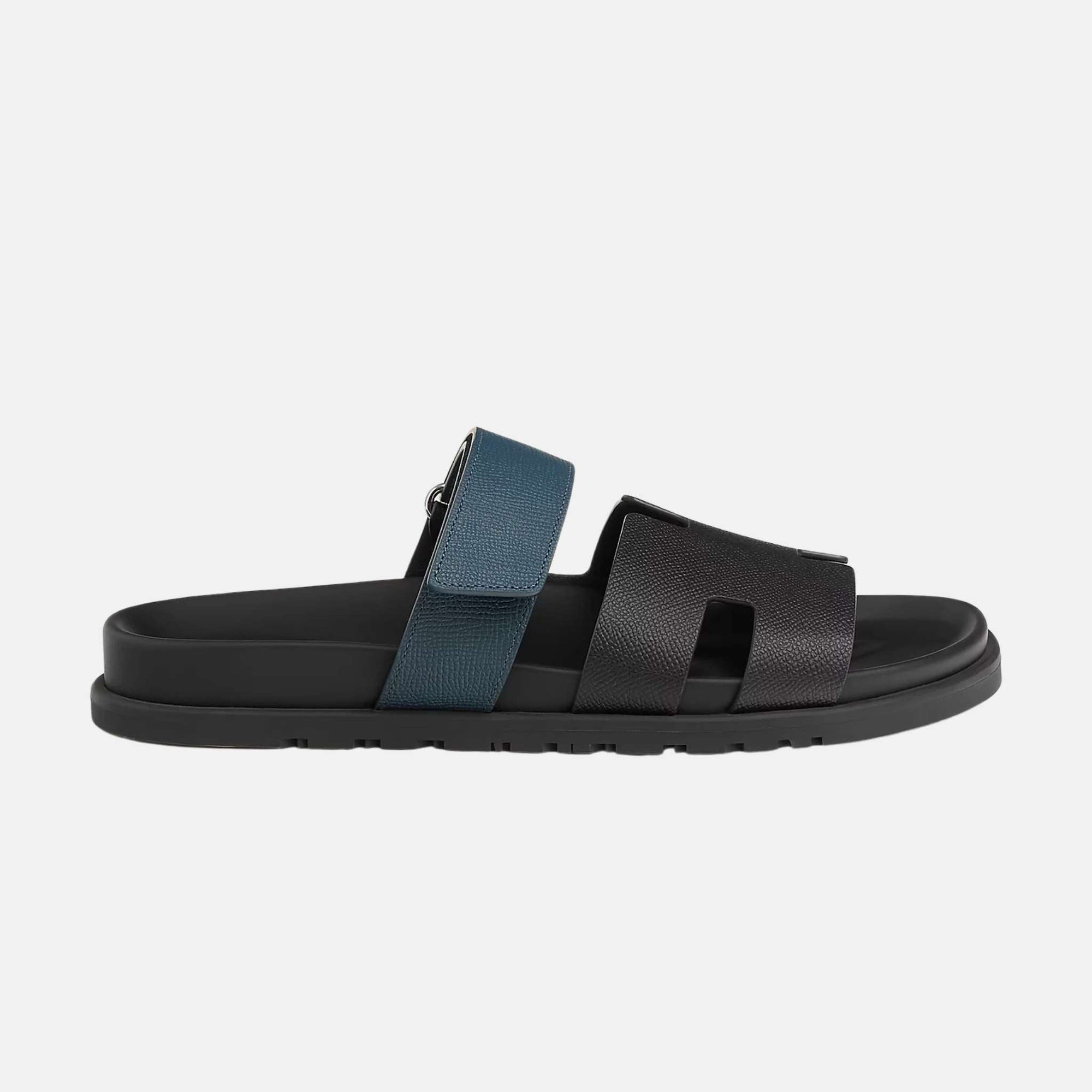 Chypre Sandal Epsom Black Bleu Men Hermes – Гарантія оригінальності – вид ззаду