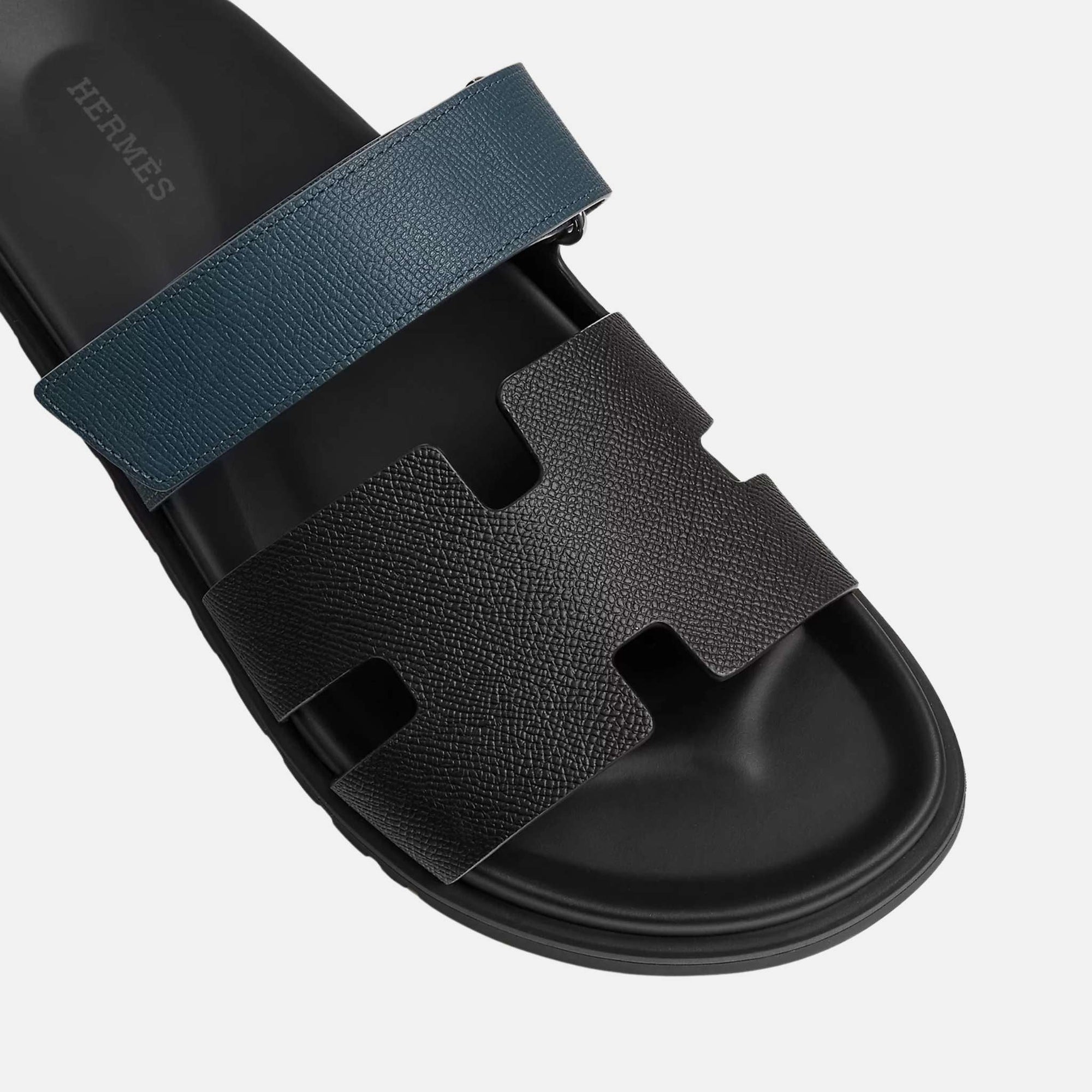 Chypre Sandal Epsom Black Bleu Men Hermes – Гарантія оригінальності – детальний вид