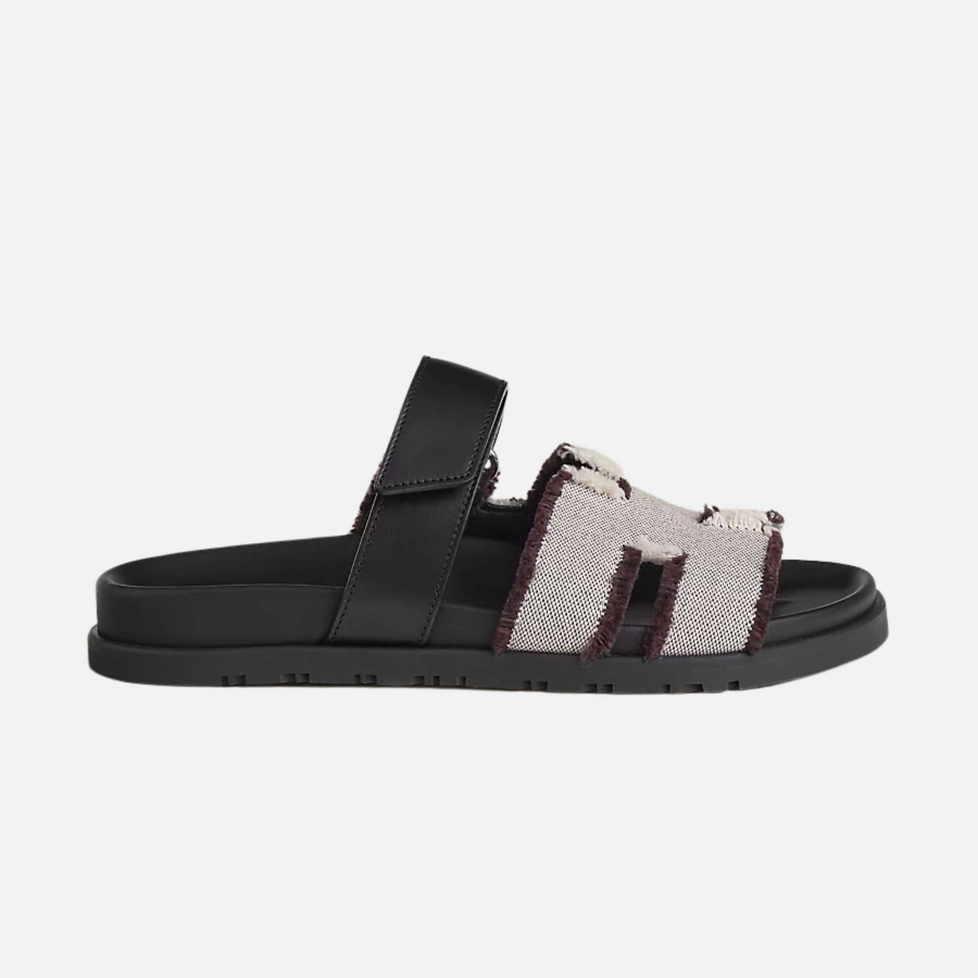 Chypre Sandal Fringed H Canvas Women Hermes – Гарантія оригінальності – вид ззаду