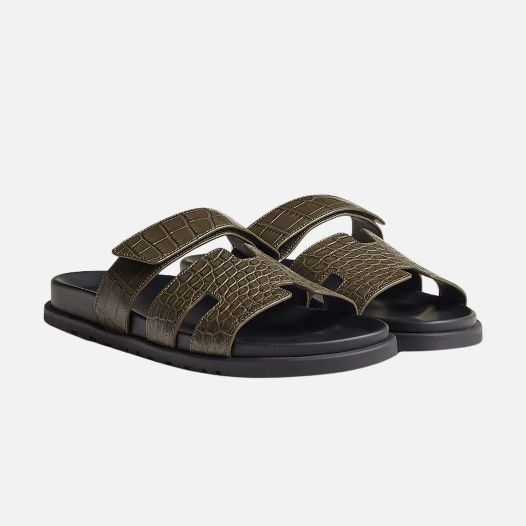 Chypre Sandal Matte Mississippiensis Alligator Men Hermes оригінал – Купити в Україні – боковий вид