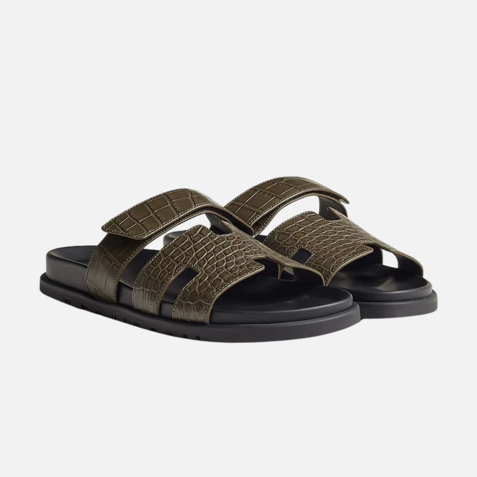 Chypre Sandal Matte Mississippiensis Alligator Men Hermes оригінал – Купити в Україні – боковий вид