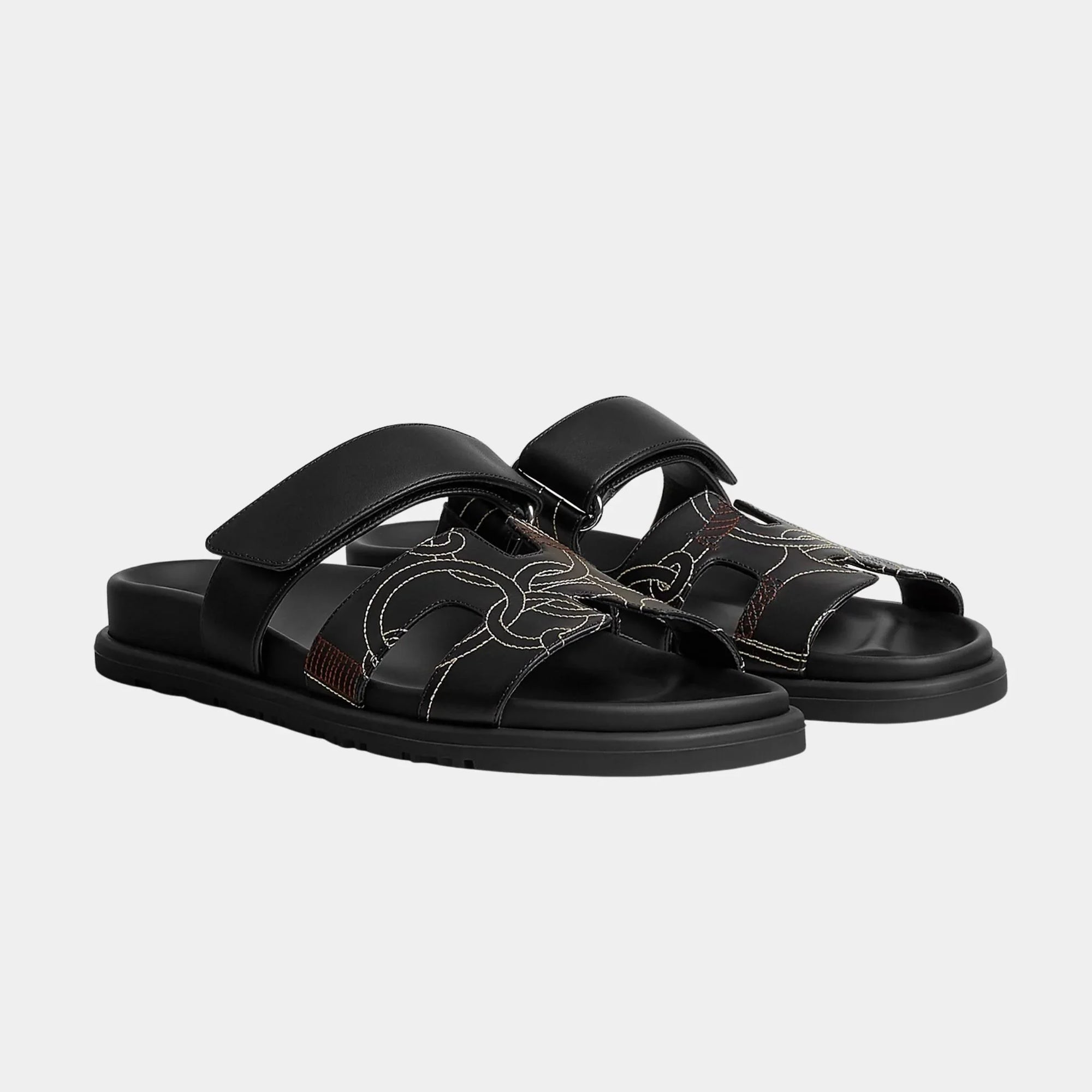 Chypre Sandal In Panoplie Equestre Embroidered Calfskin Hermes – Гарантія оригінальності – збільшений вид