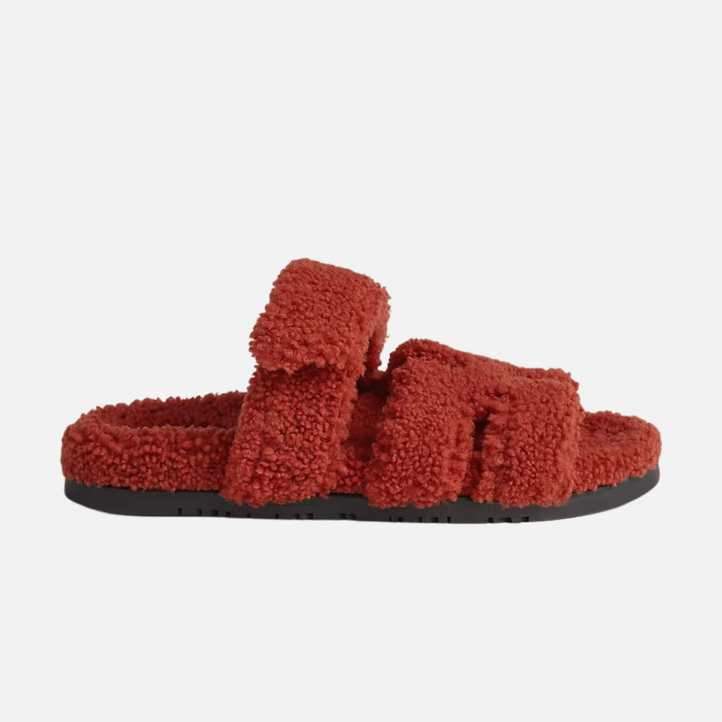 Chypre Sandal Shearling Women Hermes – Гарантія оригінальності – вид ззаду