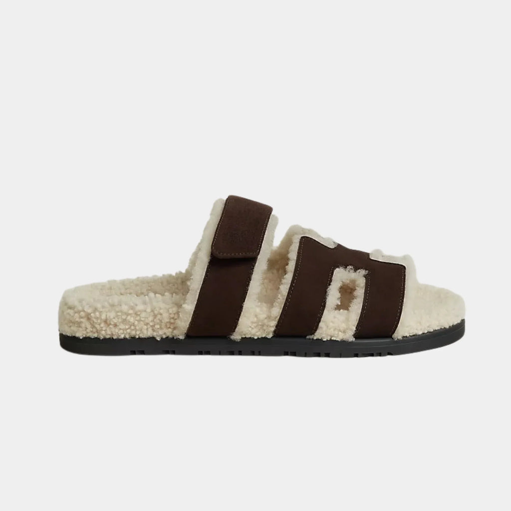 Оригінальна Chypre Sandal Suede With Shearling Women Hermes – вид ззаду