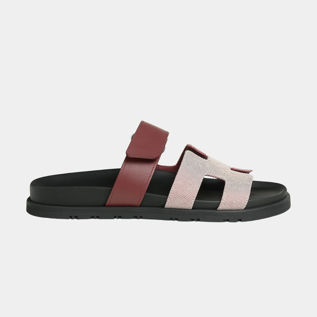 Оригінальна Chypre Sandals In Canvas And Calfskin Hermes – вид ззаду