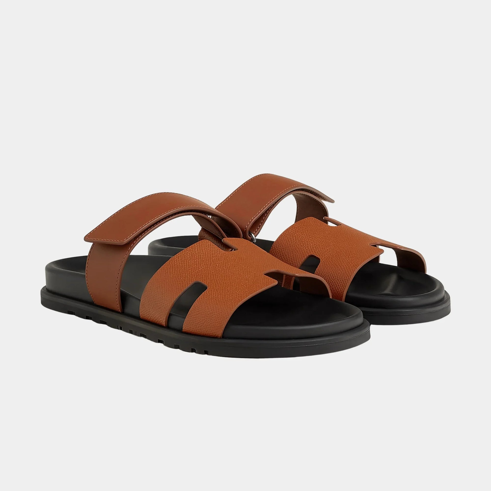 Оригінальна Chypre Sandals Men In Calfskin And Epsom Heritage Calfskin Hermes – боковий вид