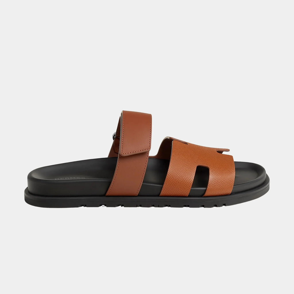 Оригінальна Chypre Sandals Men In Calfskin And Epsom Heritage Calfskin Hermes – вид ззаду