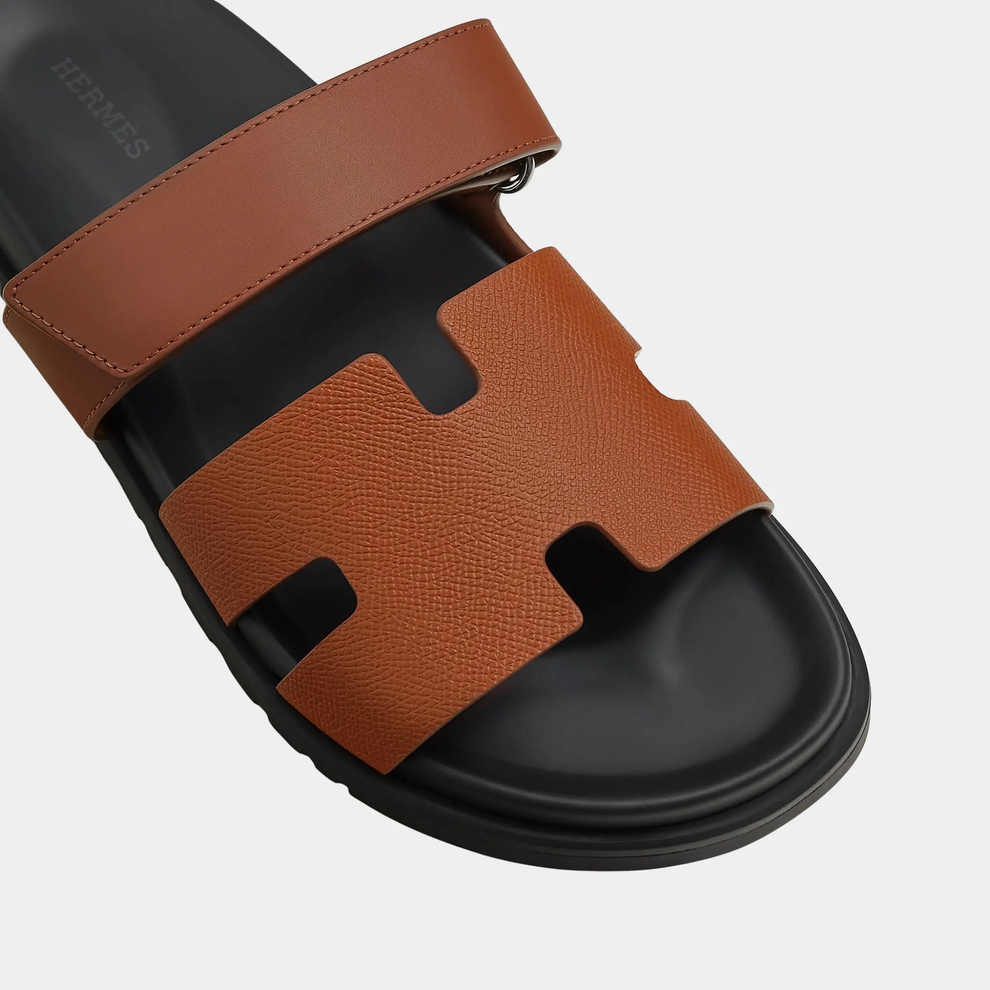 Оригінальна Chypre Sandals Men In Calfskin And Epsom Heritage Calfskin Hermes – детальний вид