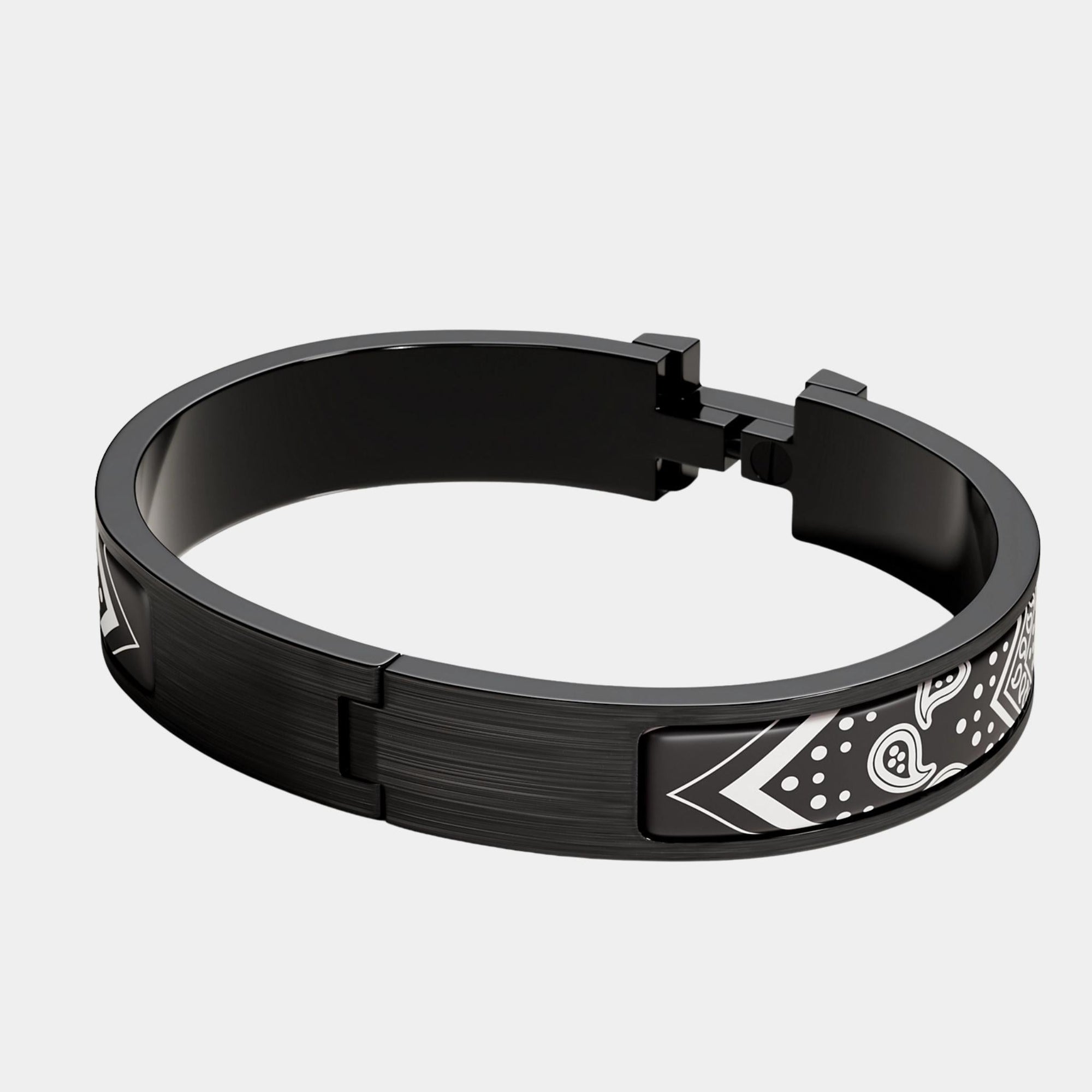 Оригінальна CLIC Hh Bandana So Black Bracelet Hermes – вид ззаду