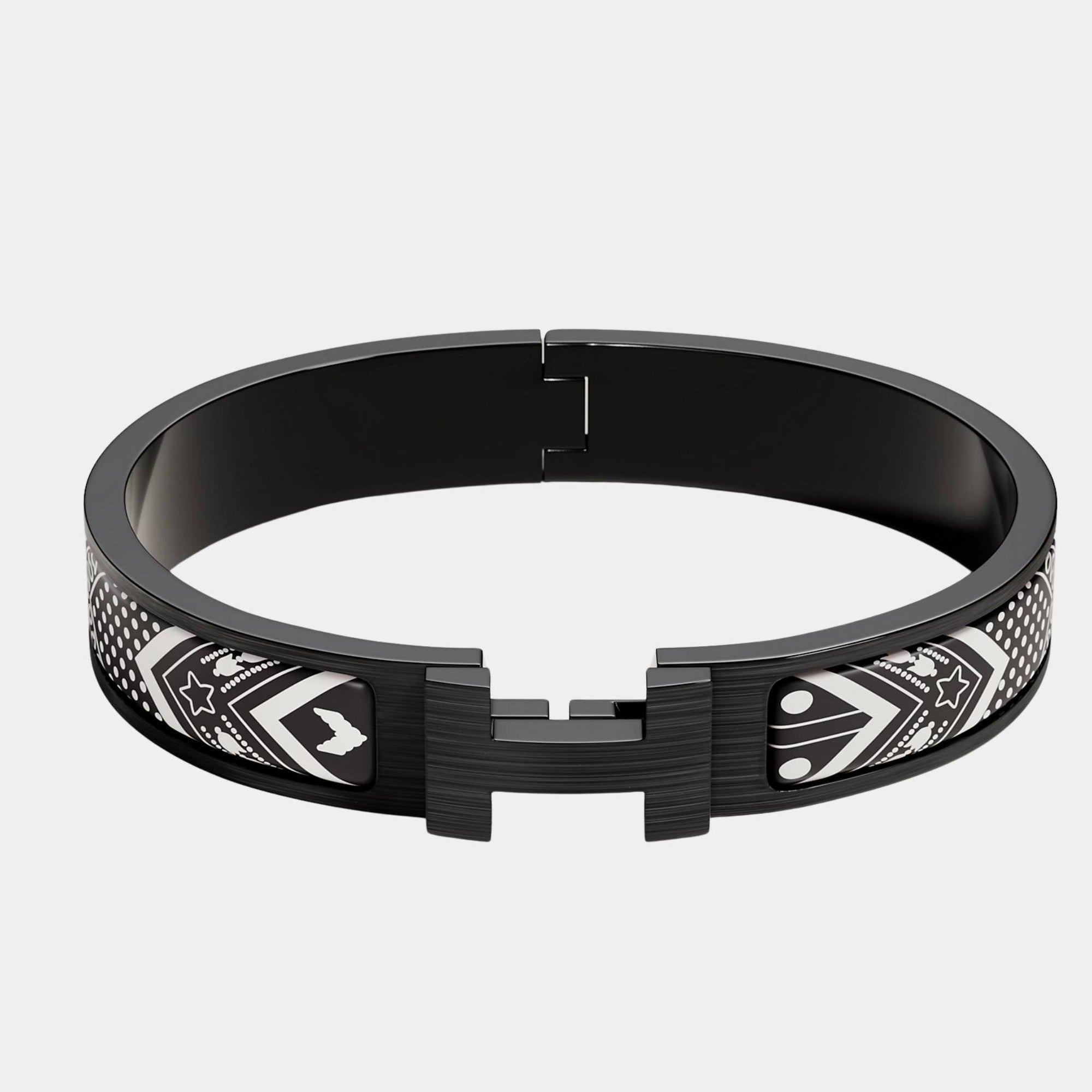 Оригінальна CLIC Hh Bandana So Black Bracelet Hermes – боковий вид