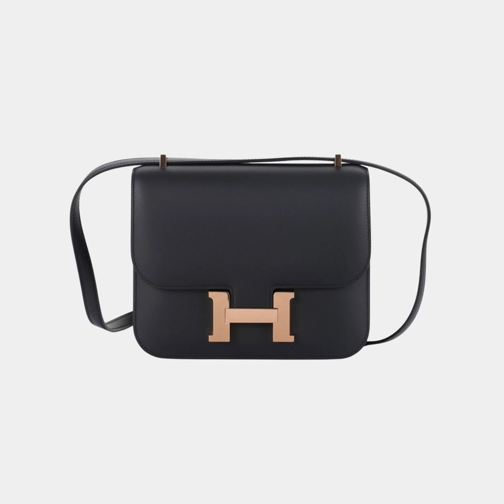 Constance 18 Swift Bleu Indigo Rghw Hermes – Гарантія оригінальності – боковий вид