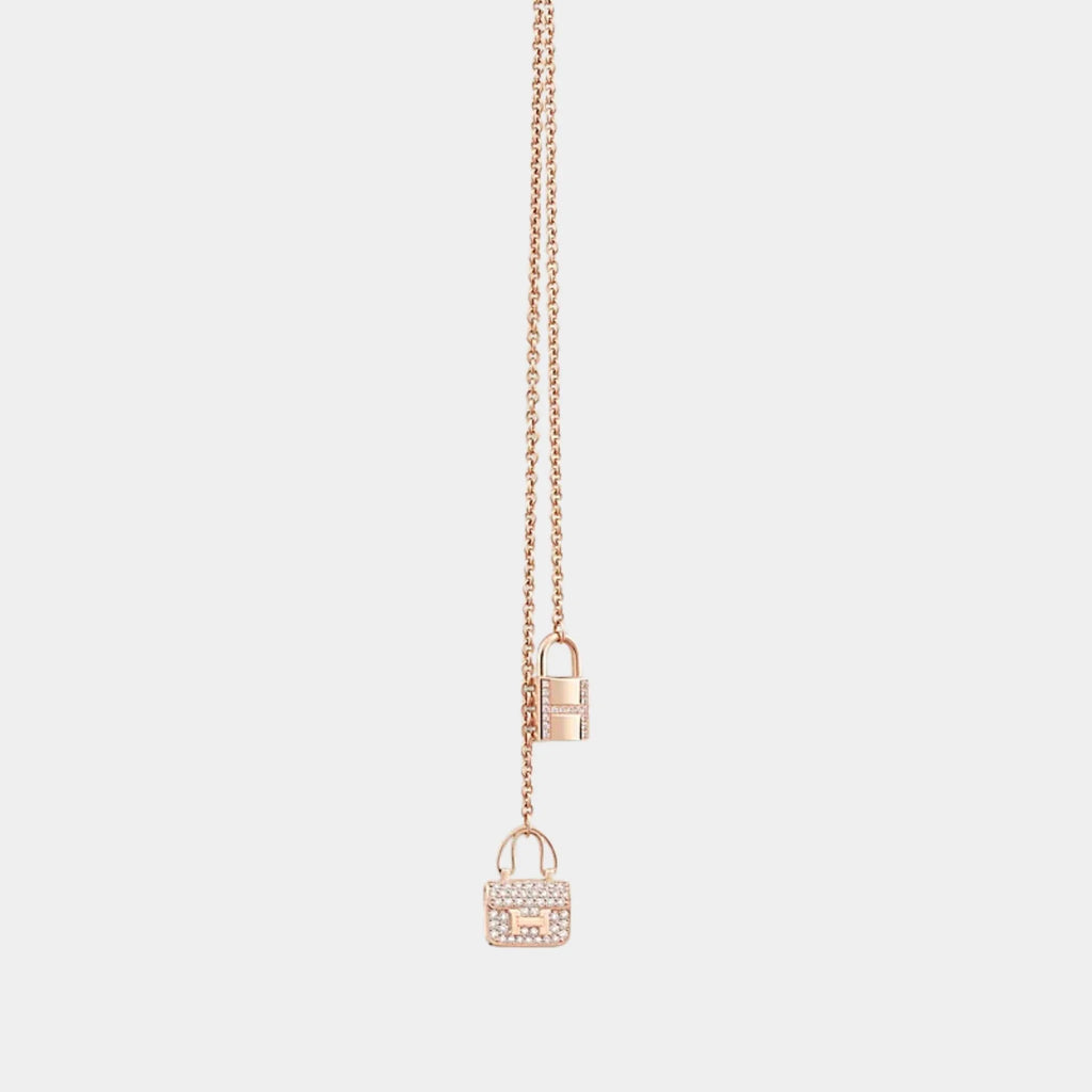 Оригінальна Constance Amulets Necklace Rose Gold Hermes – вид ззаду