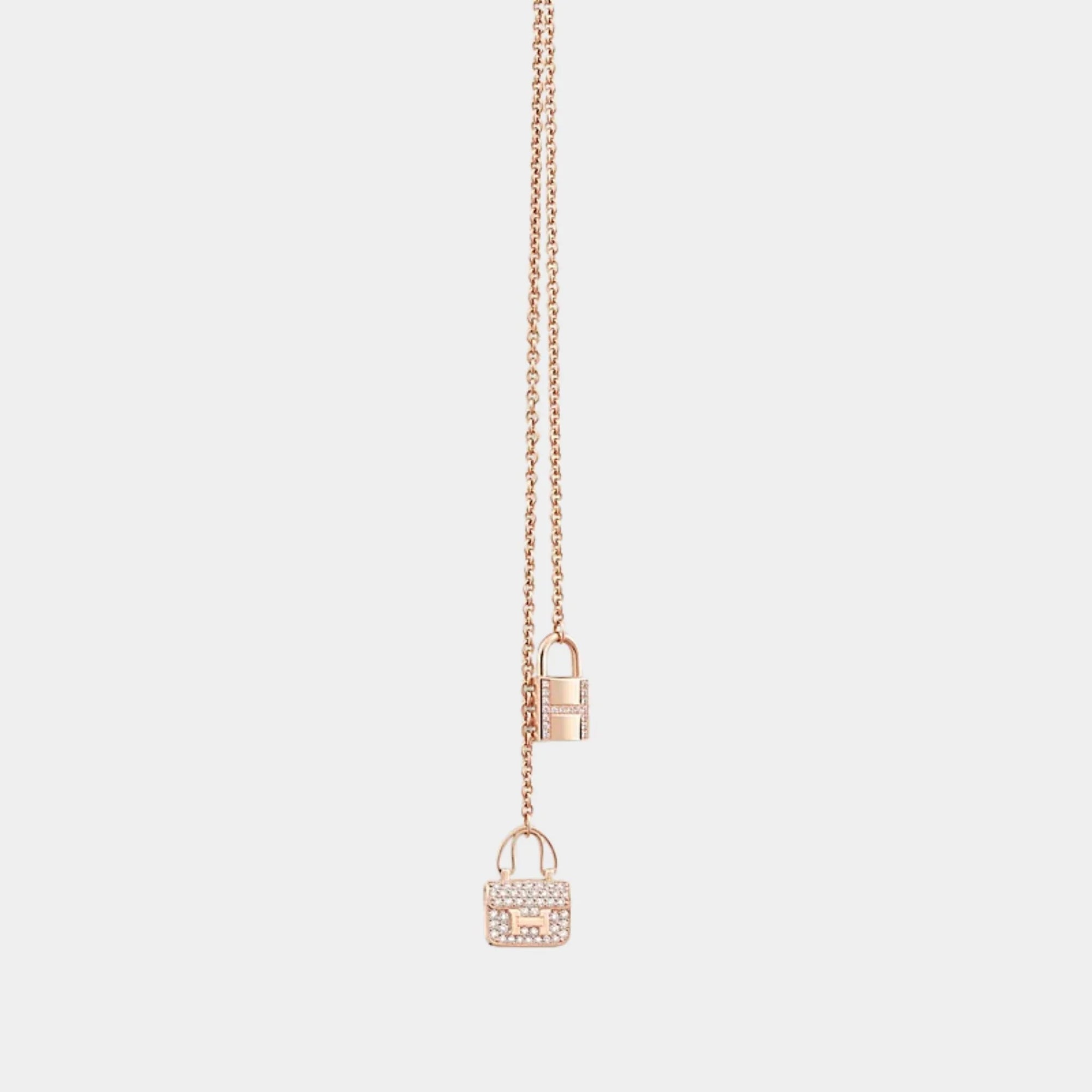 Оригінальна Constance Amulets Necklace Rose Gold Hermes – вид ззаду