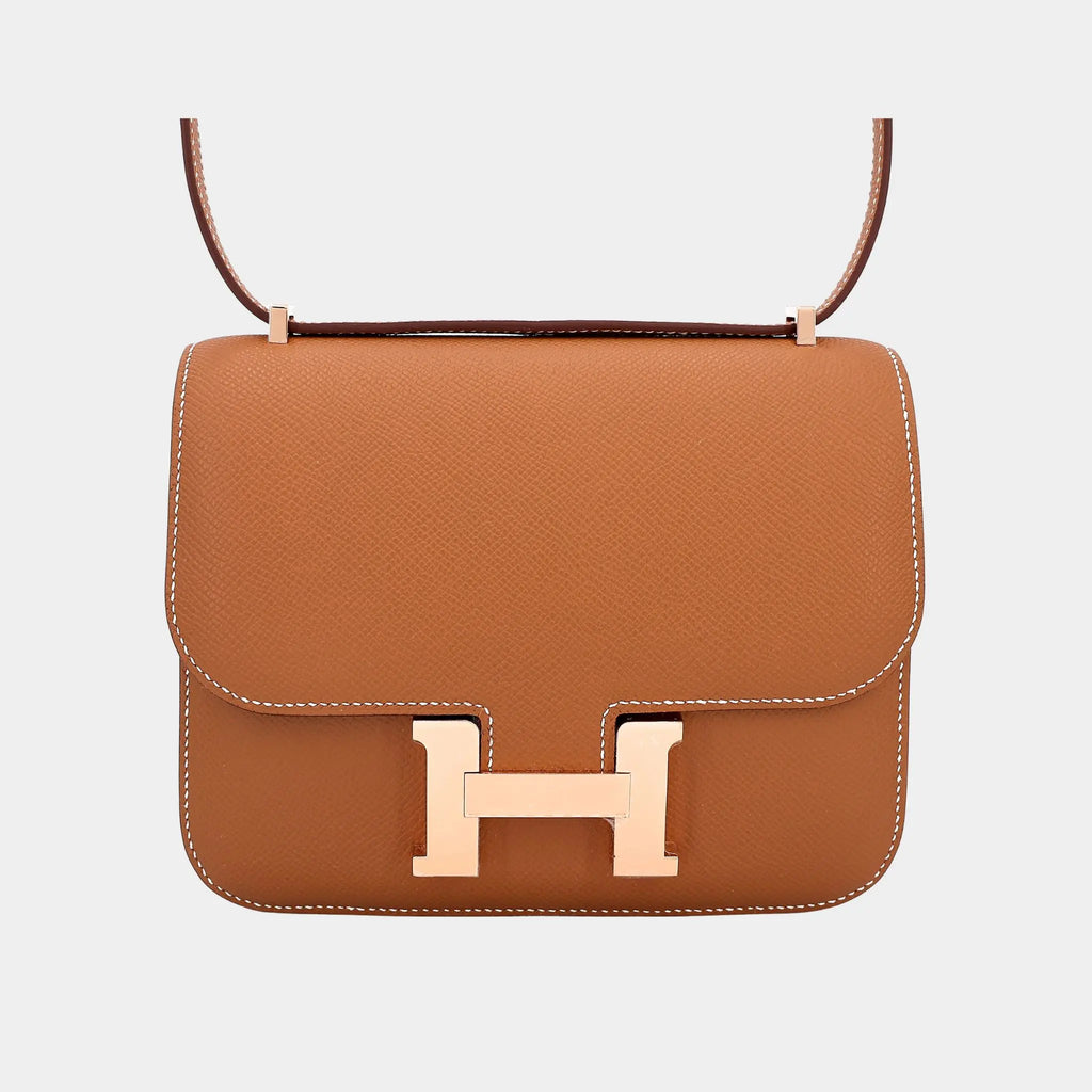 Оригінальна Constance Mini Epsom Gold Rghw Hermes – боковий вид