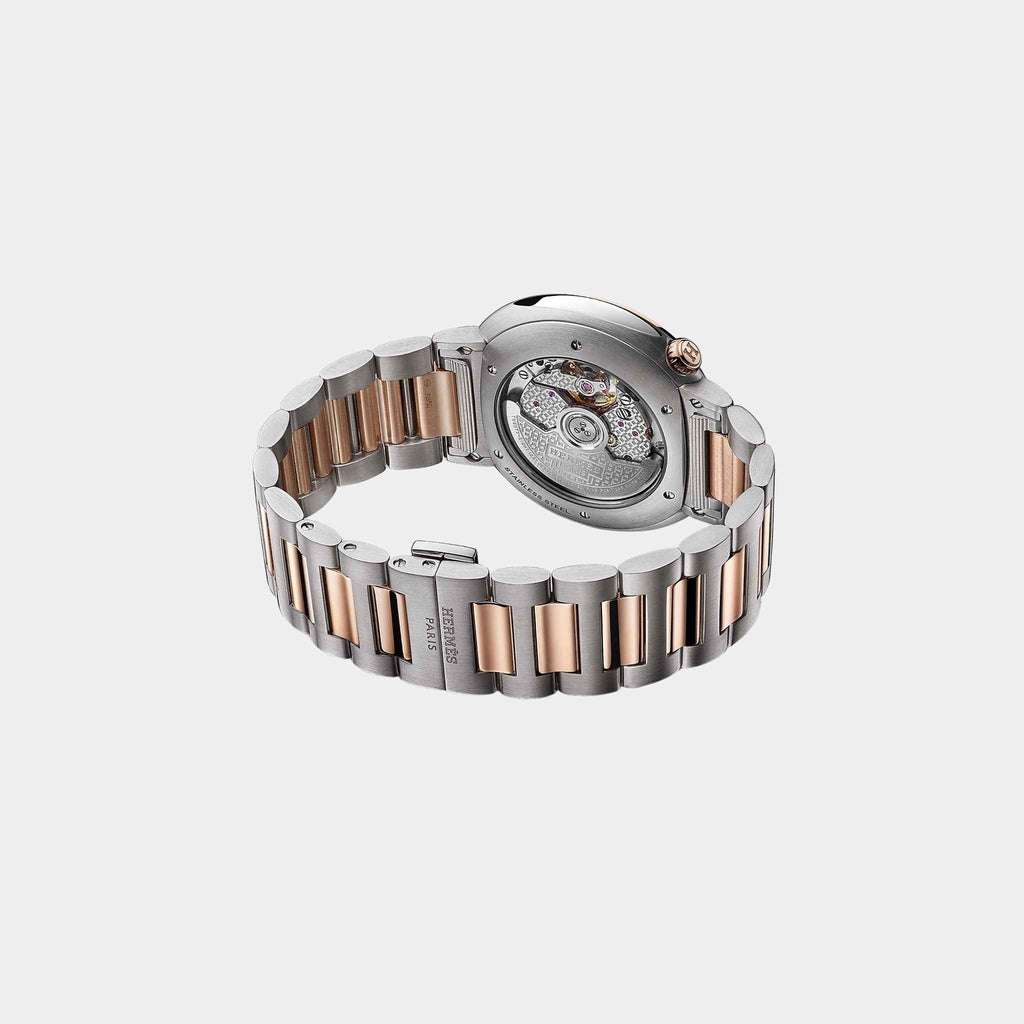 Cut 36 MM Watch With Steel-Rose Gold Bezel And Bracelet Hermes – Гарантія оригінальності – вид ззаду