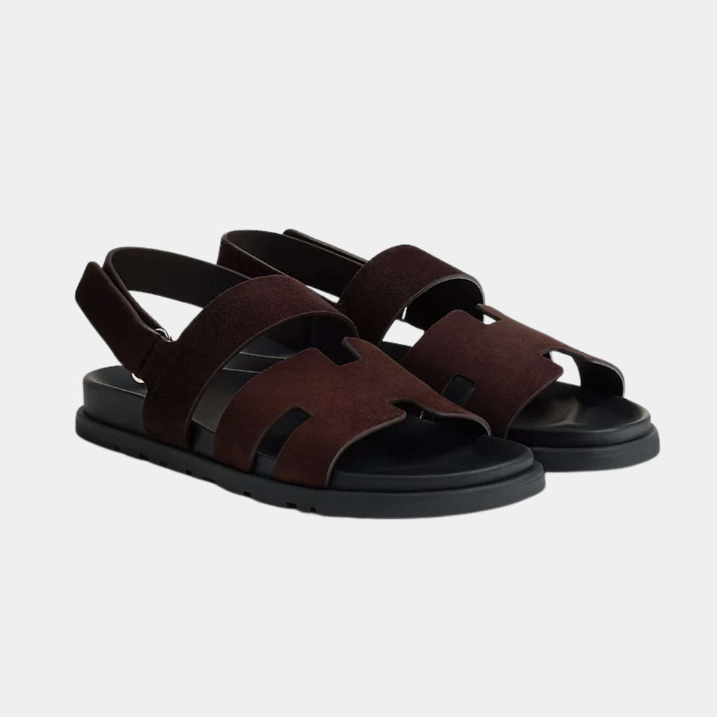 Оригінальна Chypre Sandals Ebony Brown Hermes – боковий вид