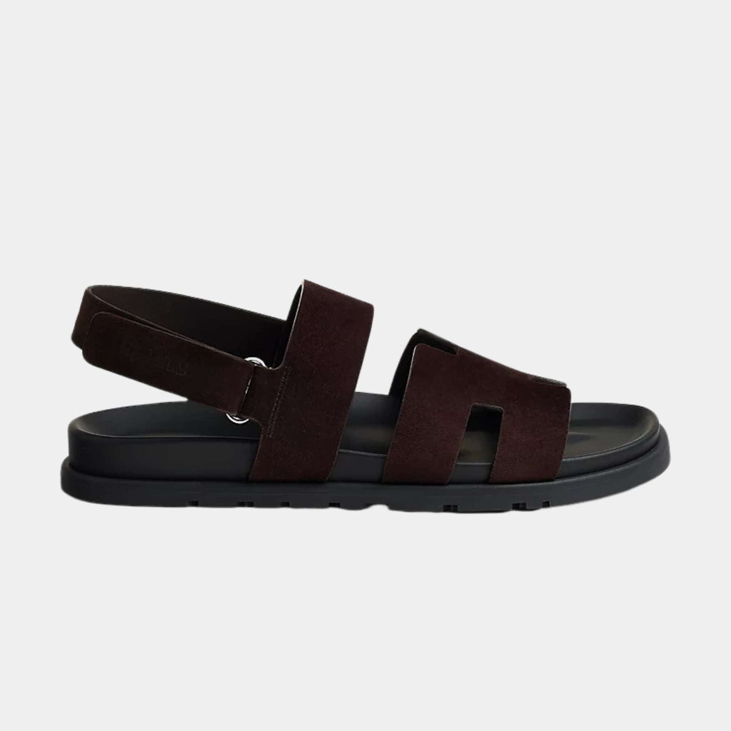 Оригінальна Chypre Sandals Ebony Brown Hermes – вид ззаду