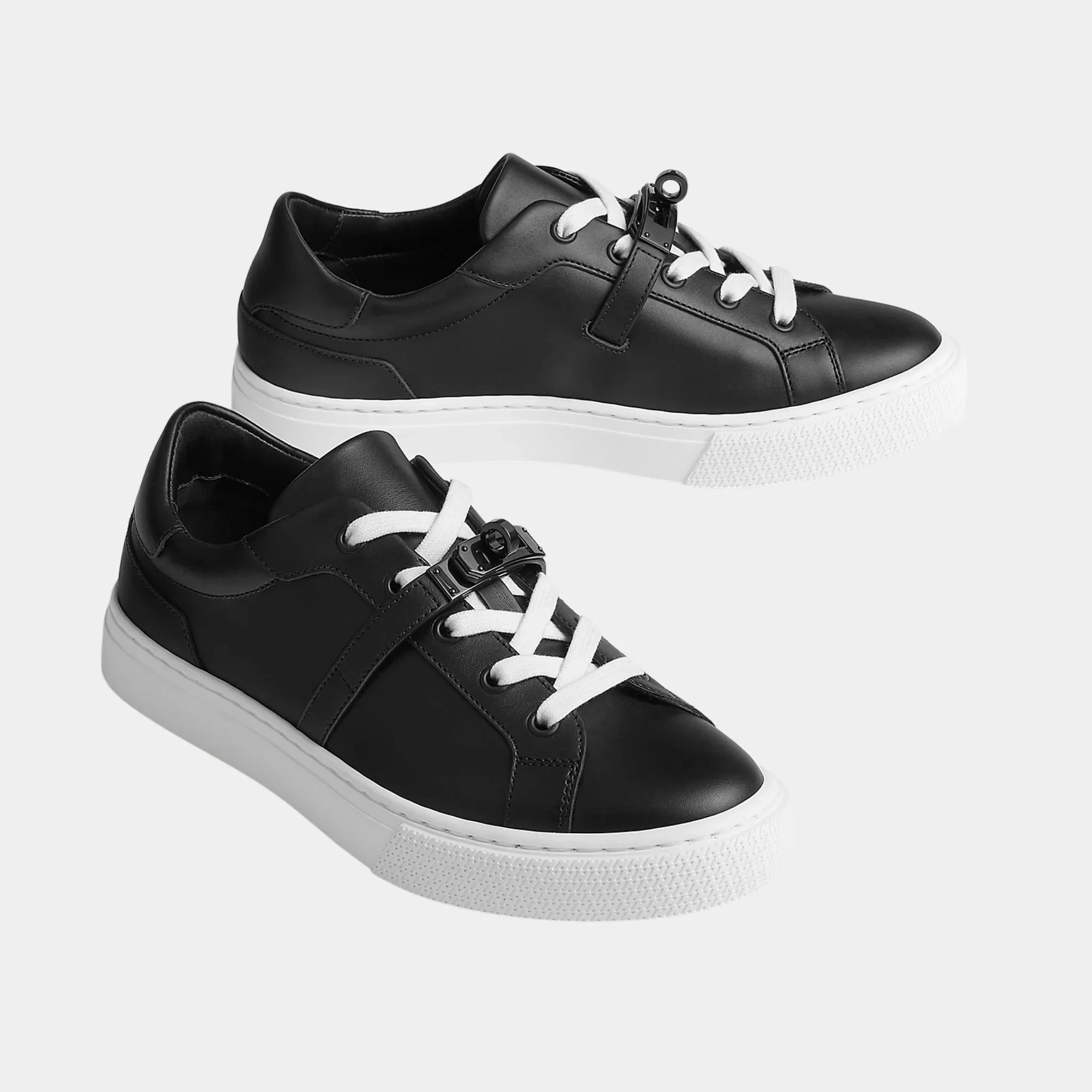 Day Sneaker In Calfskin With Black Buckle Hermes – Гарантія оригінальності – боковий вид