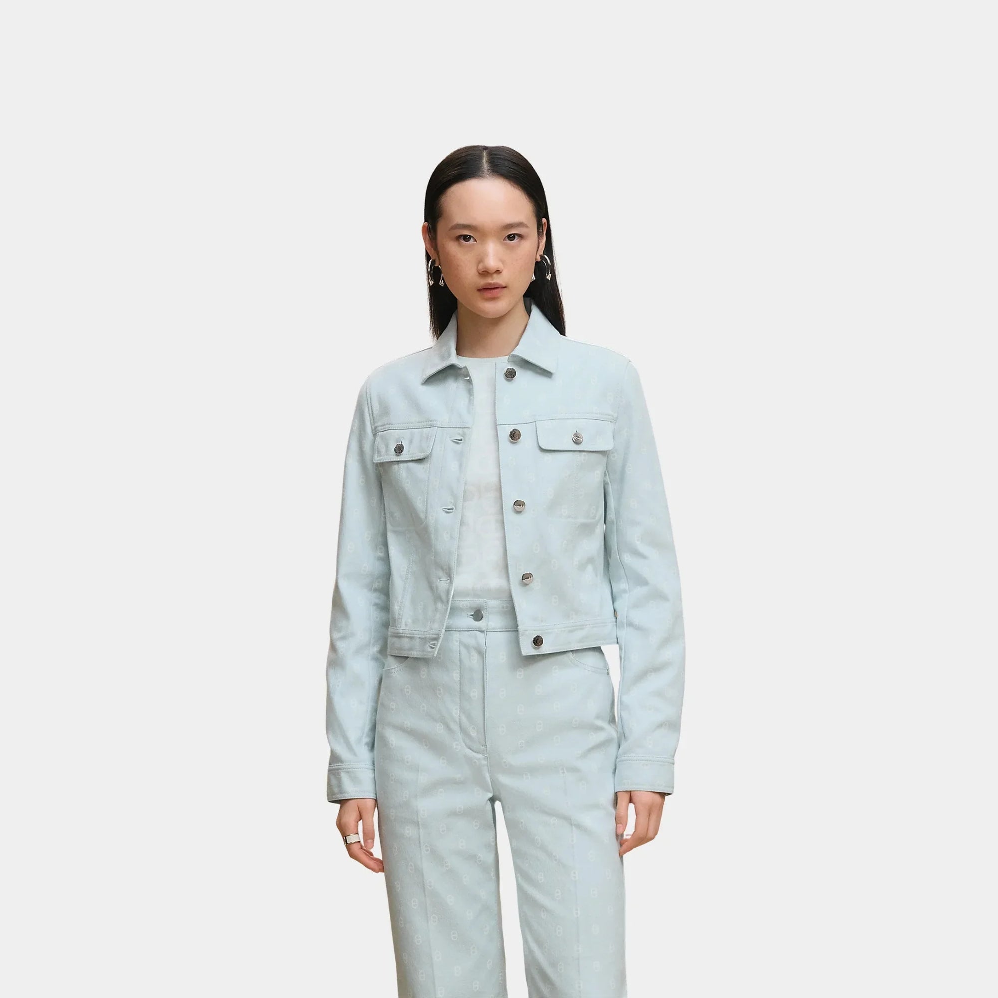 Оригінальна Denim-Inspired Jacket With Anchor Chain Print In Cotton Hermes – боковий вид