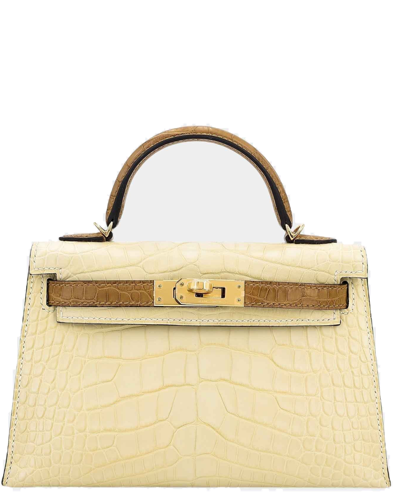 Оригінальна Mini Kelly II Hss Matte Alligator Vanille Hermes