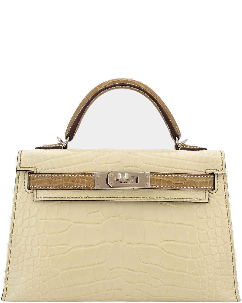 Оригінальна Mini Kelly II Hss Matte Alligator Vanille Hermes