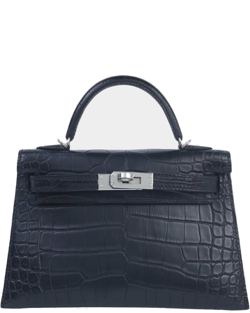 Оригінальна Mini Kelly II Matte Alligator Black Phw Hermes