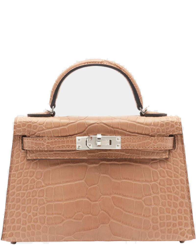 Оригінальна Mini Kelly II Matte Alligator Chai Phw Hermes