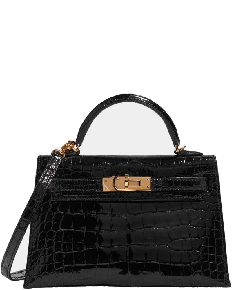Kelly Mini II 20 Shiny Alligator Black Hermes оригінал – Купити в Україні