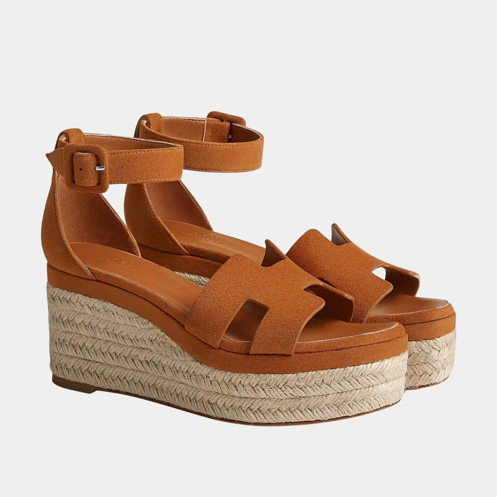Elda Espadrille In Suede Goatskin Hermes – Гарантія оригінальності – боковий вид