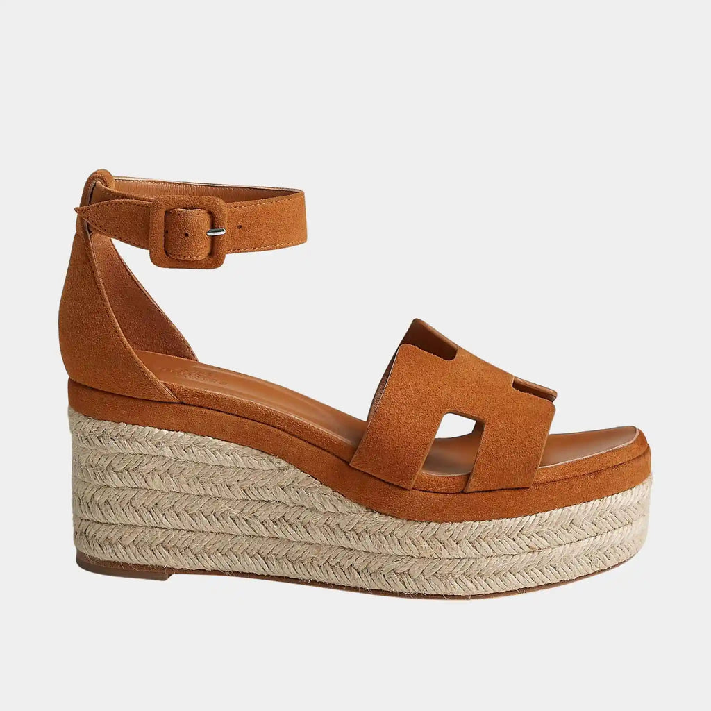 Elda Espadrille In Suede Goatskin Hermes – Гарантія оригінальності – вид ззаду