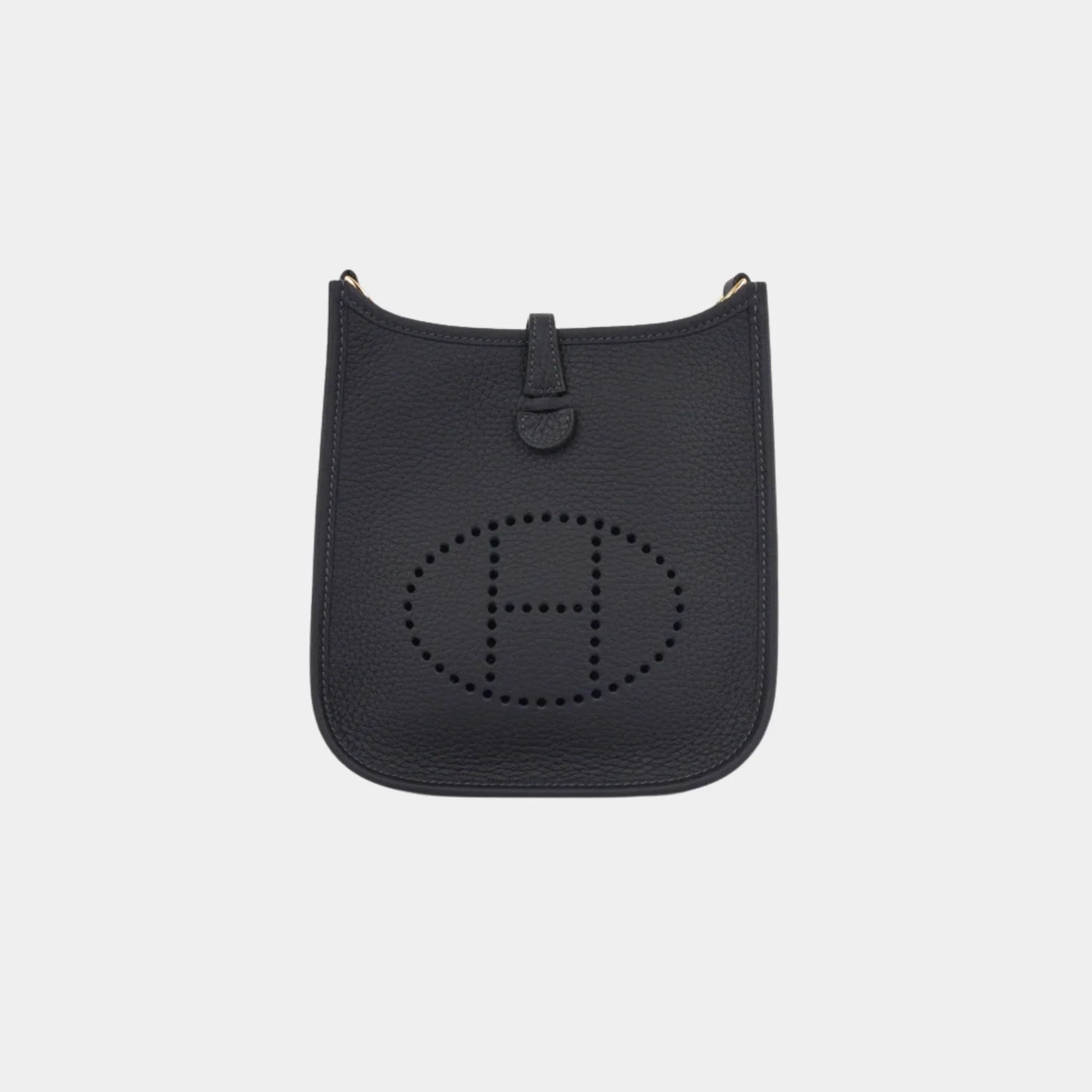 Evelyne 16 Clemence Bleu Nuit Ghw Hermes – Гарантія оригінальності – боковий вид