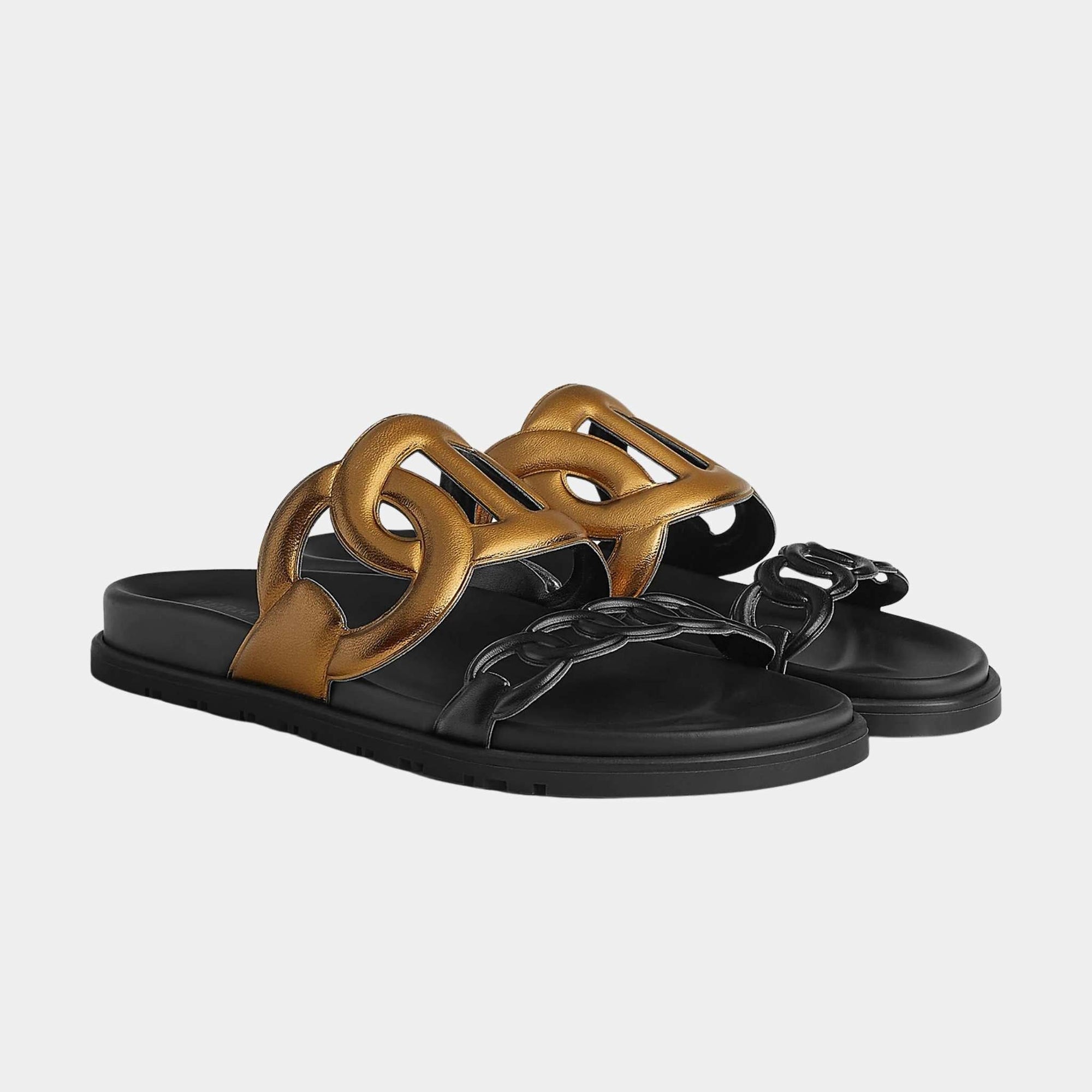 Extra Sandal In Nappa Leather With Metallic Finish Hermes оригінал – Купити в Україні – боковий вид