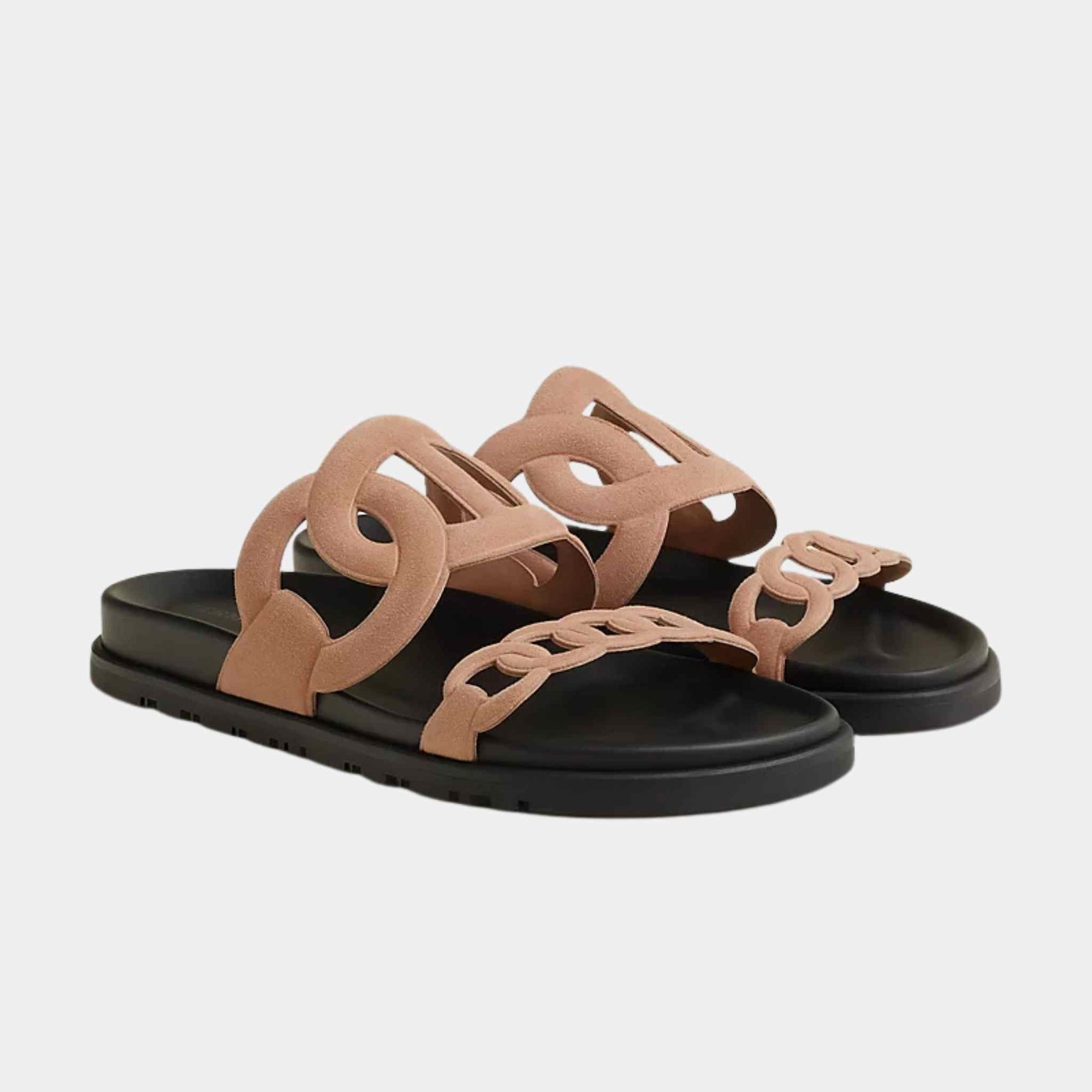 Оригінальна Extra Sandals In Suede Goatskin Hermes – боковий вид