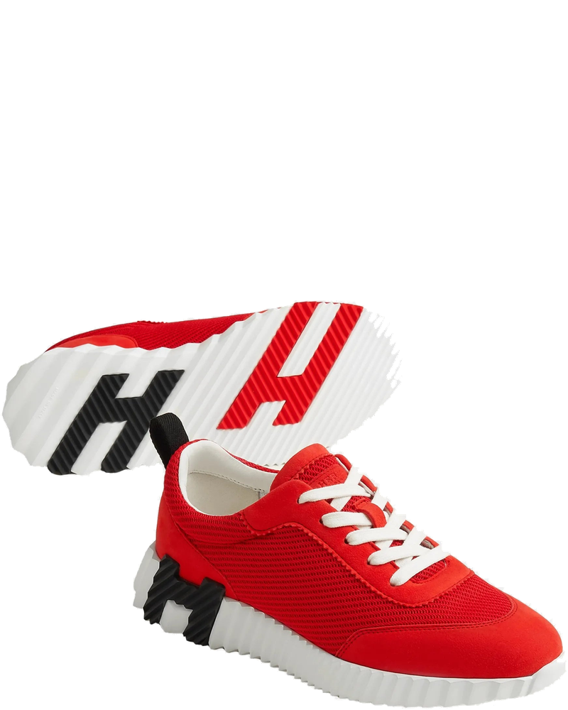 Оригінальна Bouncing Sneakers In Textured Mesh And Suede Goatskin Hermes