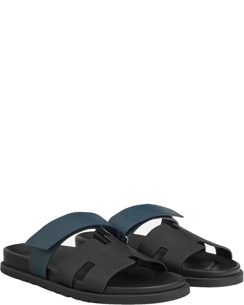 Chypre Sandal Epsom Black Bleu Men Hermes – Гарантія оригінальності