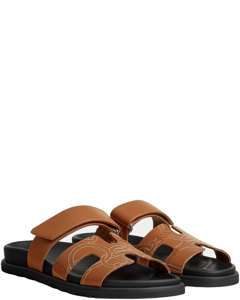 Chypre Sandal In Panoplie Equestre Embroidered Calfskin Hermes – Гарантія оригінальності