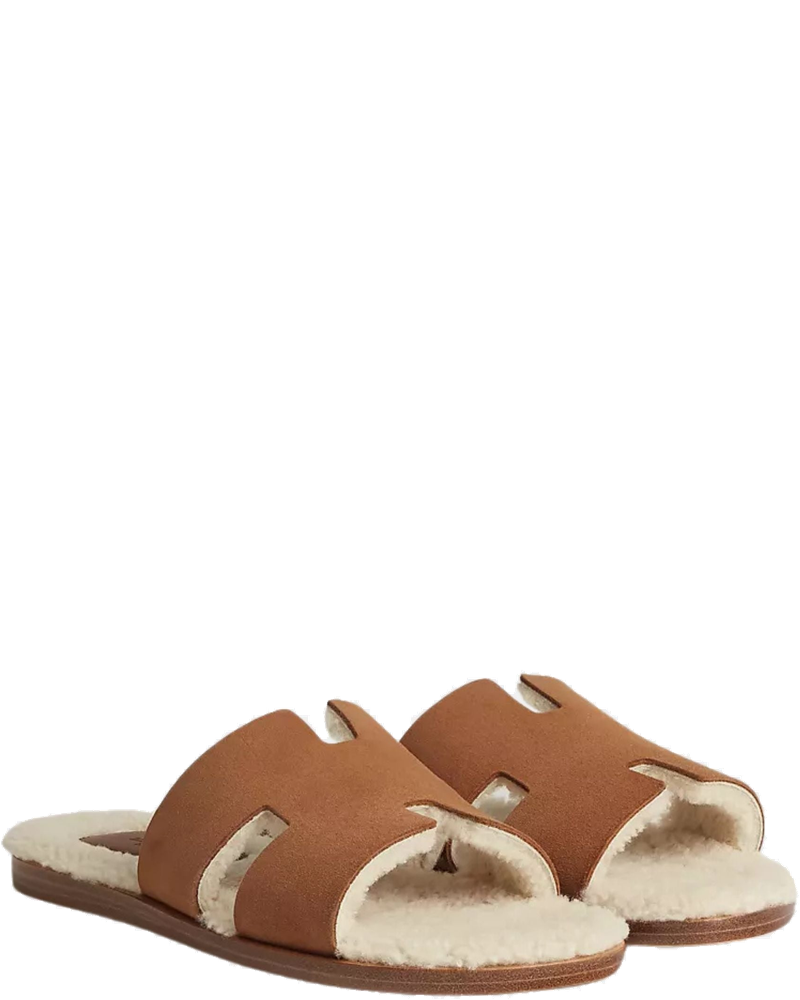 Оригінальна Izmir Sandal In Suede Goatskin And Woolskin Hermes