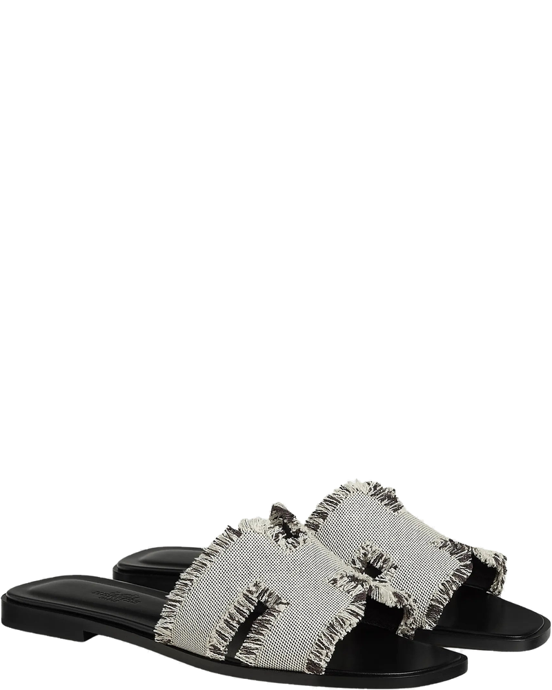 Oran Sandals In Maxi Fringed Canvas Hermes – Гарантія оригінальності