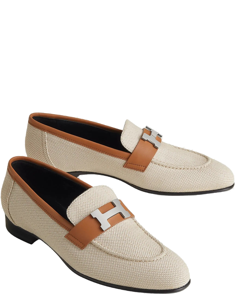 Оригінальна Paris Loafer In Linen And Calfskin Hermes