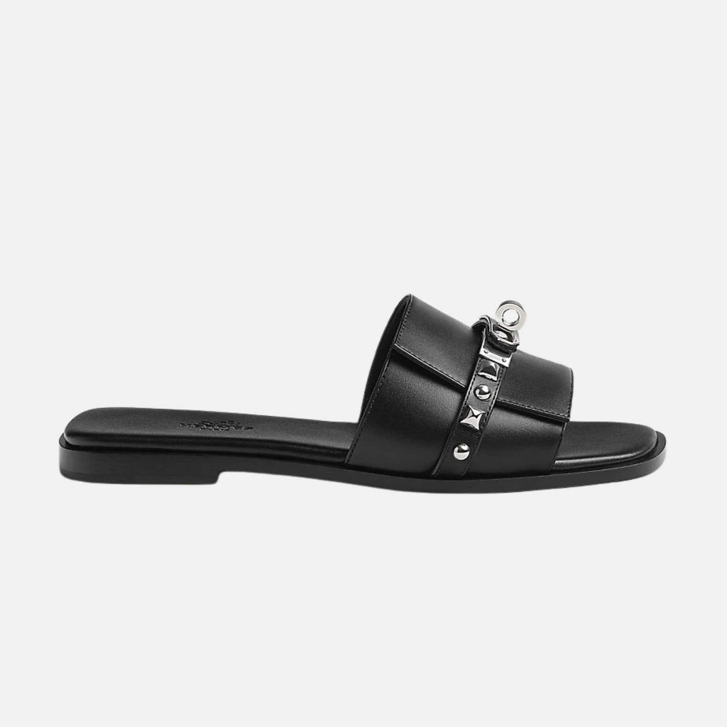 Giulia Sandal Calfskin And Medor Studs Hermes – Гарантія оригінальності – вид ззаду