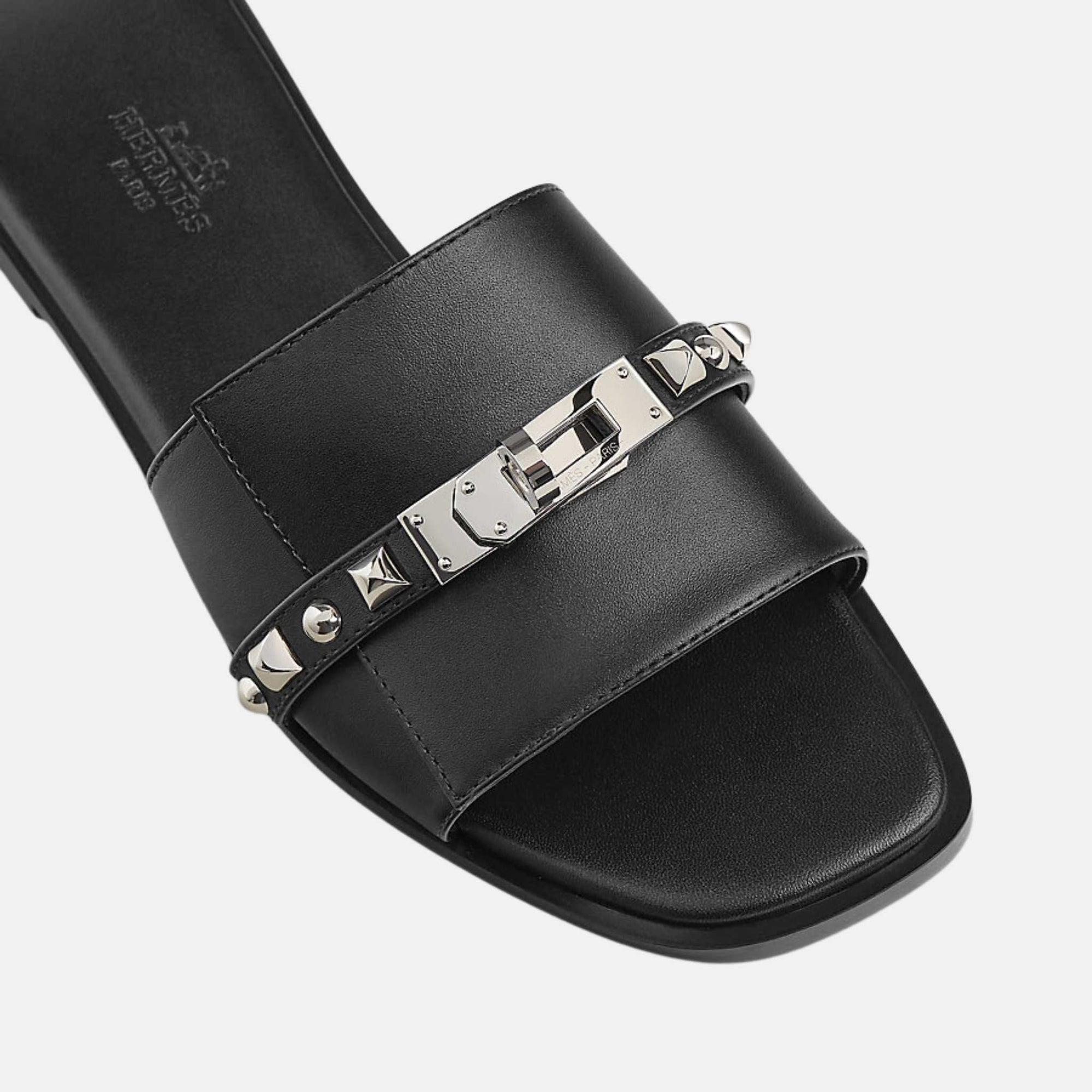 Giulia Sandal Calfskin And Medor Studs Hermes – Гарантія оригінальності – детальний вид