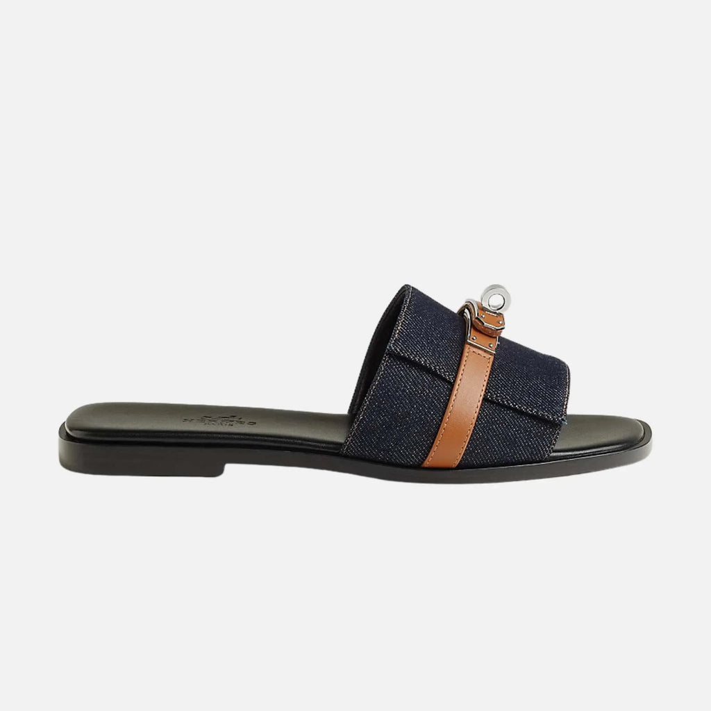 Giulia Sandal Denim Hermes – Гарантія оригінальності – вид ззаду