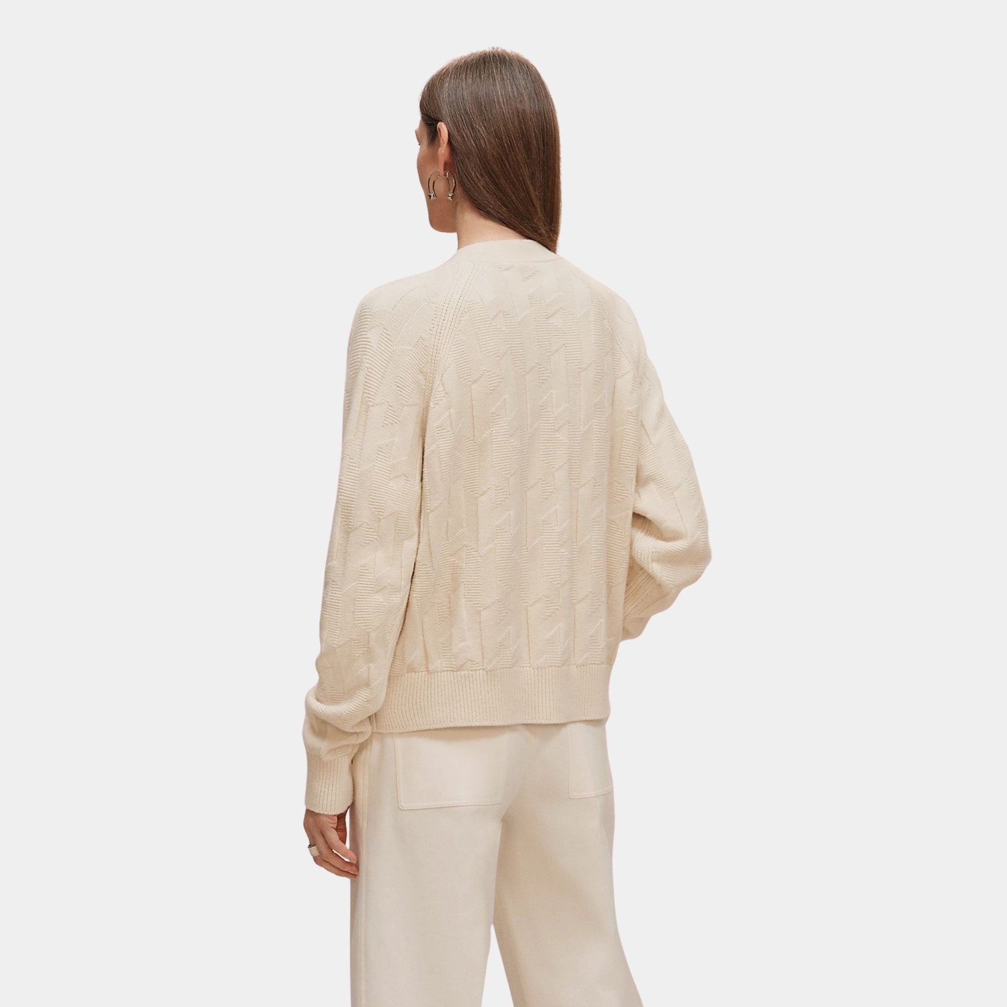 Оригінальна H Long-Sleeve Cardigan In Plain Wool Knit Hermes – збільшений вид