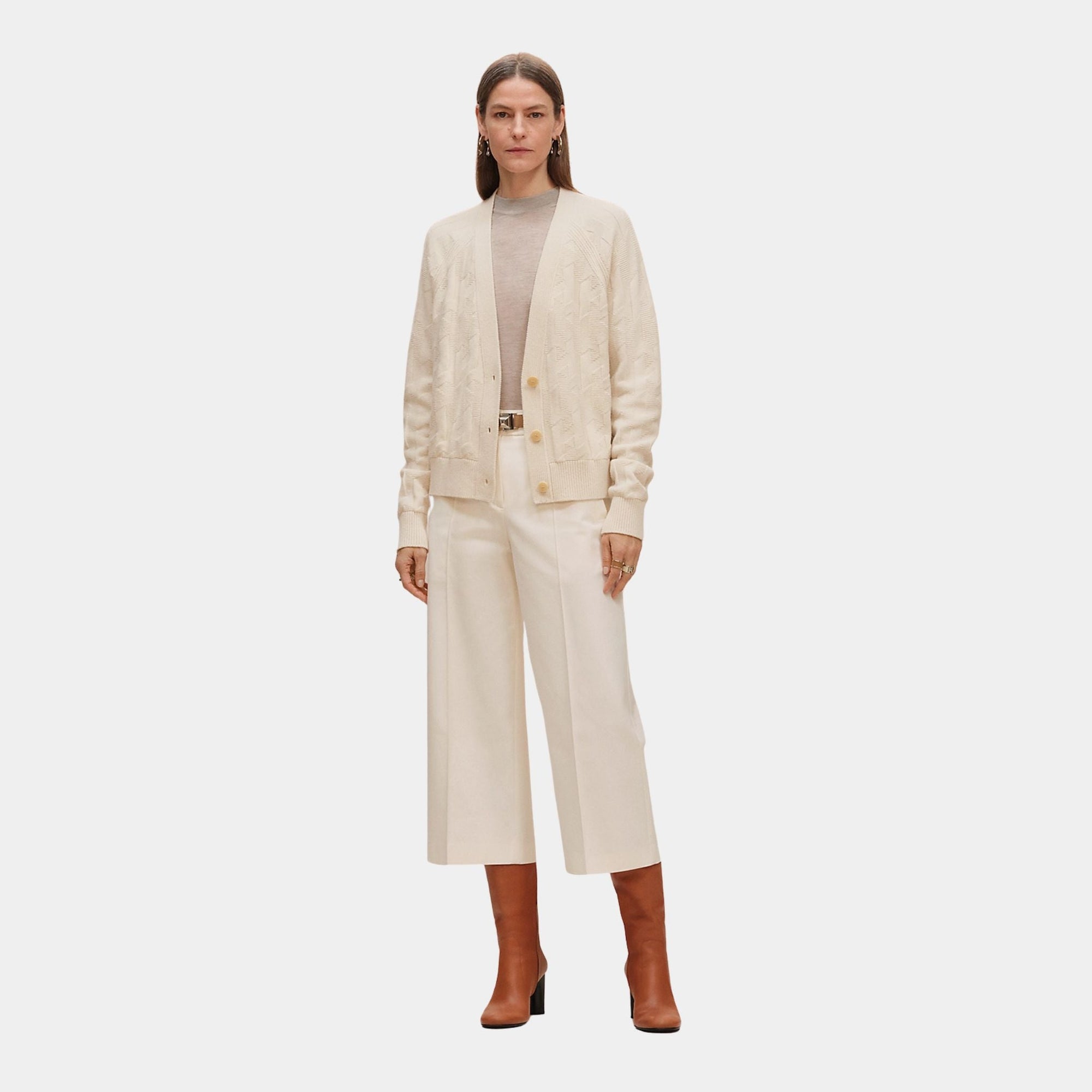 Оригінальна H Long-Sleeve Cardigan In Plain Wool Knit Hermes – детальний вид