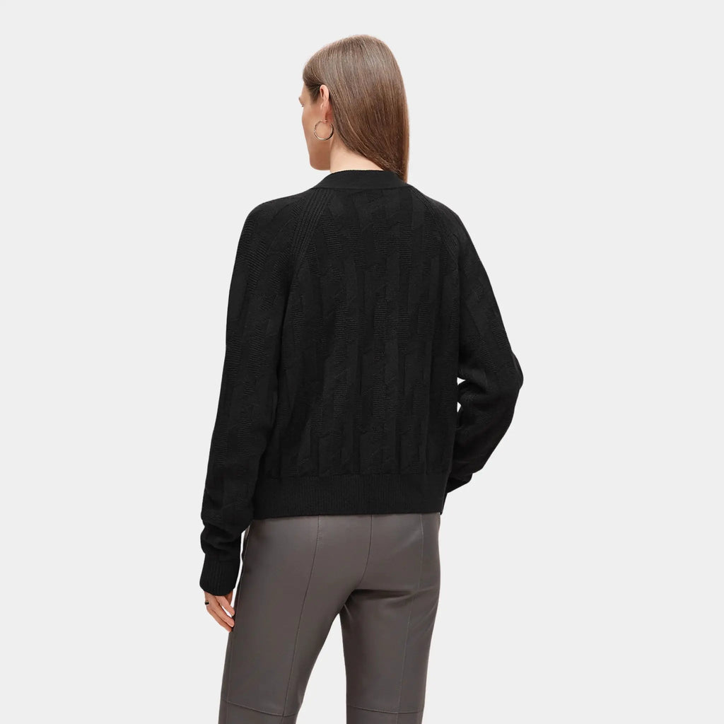 Оригінальна H Long-Sleeve Cardigan In Plain Wool Knit Hermes – вид ззаду